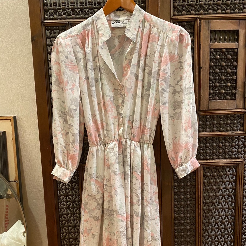 Sweet Vintage Floral Dress- S/M